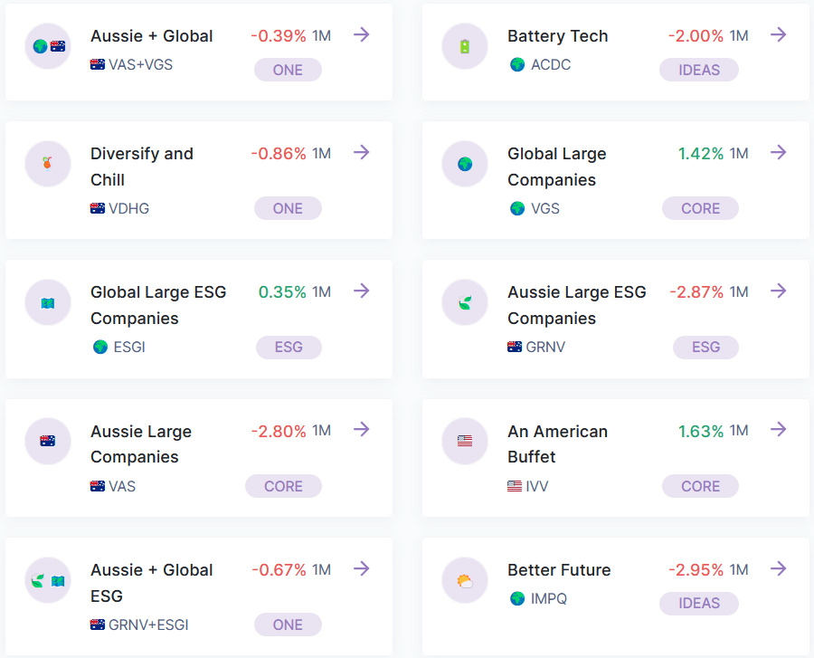 pearler microinvesting fund offerings