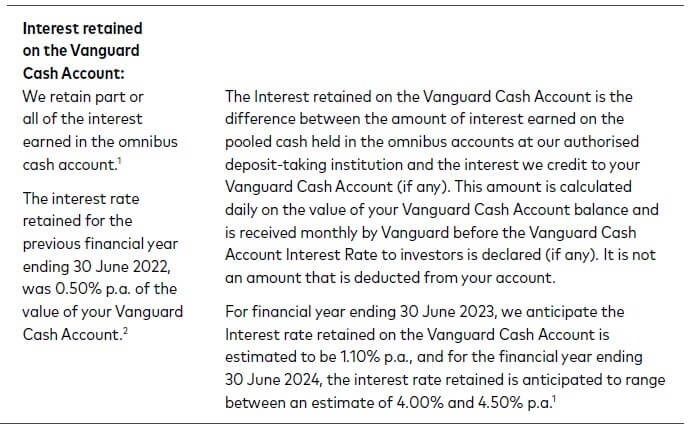 vpi cash account fee 2023